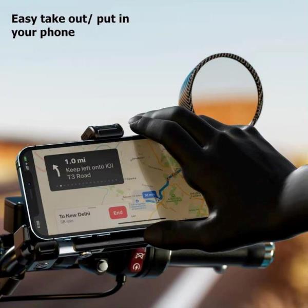 Kewig Motorcycle smart phone seat accessories bracket Anti vibration damper Suitable phone size:4.0-7.2 inch (With Wireless Charger+usb-c) (M27-A1) Kewig