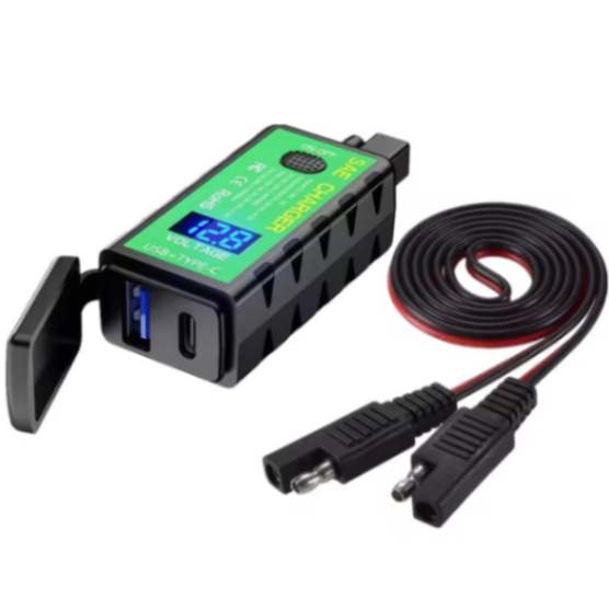 Kewig Waterproof Motorcycle Handlebar Charger Adapter Dual USB QC 3.0 With Switch Input voltage dc12-24v (C Charger) (M2-C) Kewig