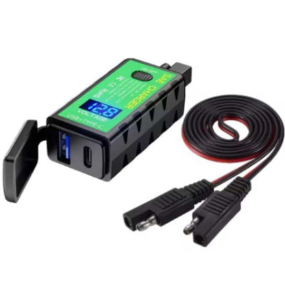 Kewig Waterproof Motorcycle Handlebar Charger Adapter Dual USB QC 3.0 With Switch Input voltage dc12-24v (C Charger) (M2-C) Kewig