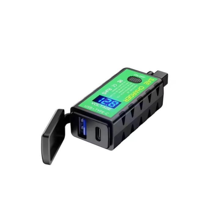 Kewig Waterproof Motorcycle Handlebar Charger Adapter Dual USB QC 3.0 With Switch Input voltage dc12-24v (C Charger) (M2-C) Kewig