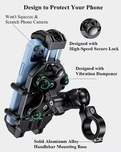 Kewig Motorcycle Phone Holder with Anti-Vibration Damper Safe Lock (M26-C1) Kewig