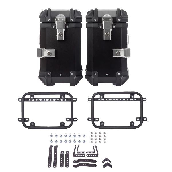 LGP Aluminium Touring Panniers 38L with brackets Set of 2-Black-LGP11256 LGP