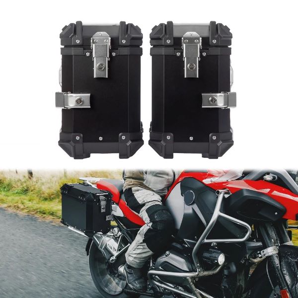 LGP Aluminium Touring Panniers 38L with brackets Set of 2-Black-LGP11256 LGP