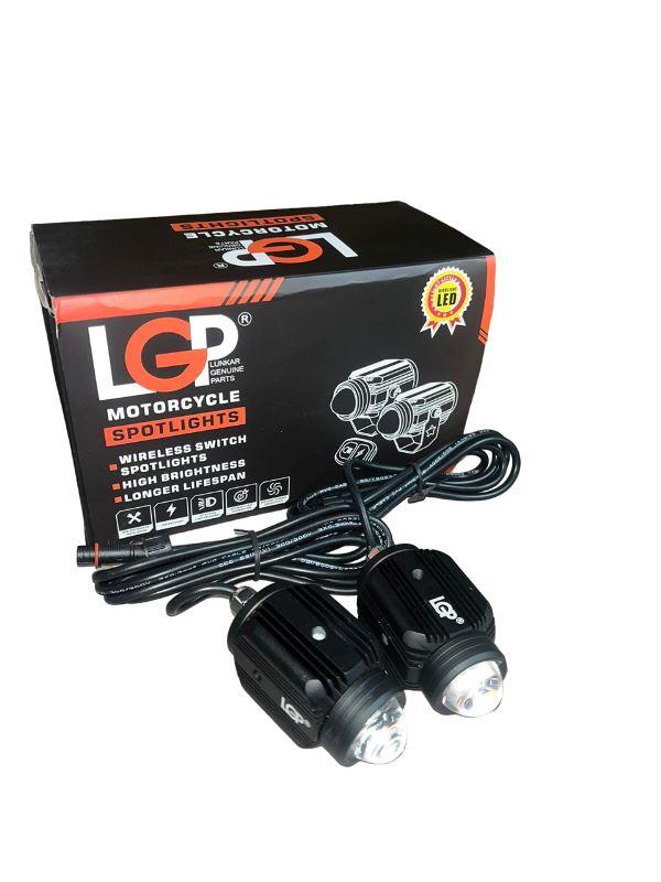 LGP Dk16 Auxiliary Lights With Wireless Spotlight Switch Harness And Clamps 45w ( 12v-30v) Compatible For All Motorcycles And Cars-AUX11203 LGP