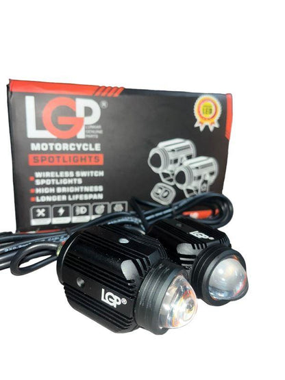 LGP Dk16 Auxiliary Lights With Wireless Spotlight Switch Harness And Clamps 45w ( 12v-30v) Compatible For All Motorcycles And Cars-AUX11203 LGP