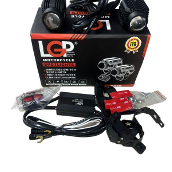 LGP Dk16 Auxiliary Lights With Wireless Spotlight Switch Harness And Clamps 45w ( 12v-30v) Compatible For All Motorcycles And Cars-AUX11203 LGP