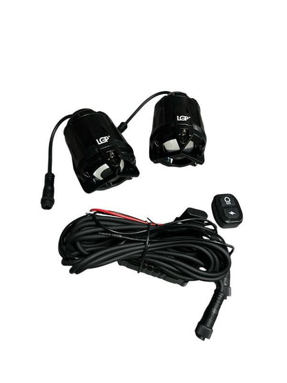 LGP Dk 350 Mercedes Ultra Wide Driving Fog Lights White/yellow With Wiring Harness And Wireless Button Switch 60w-LGP11350 LGP