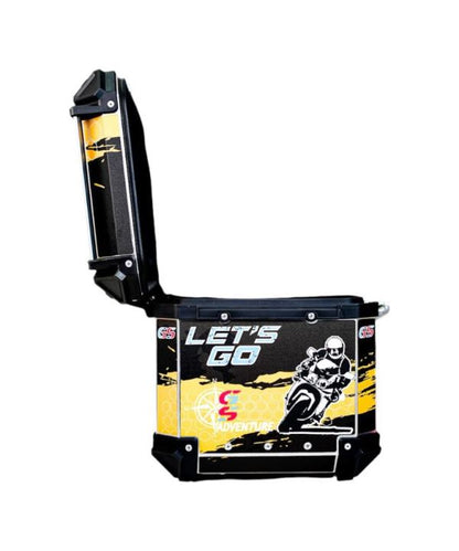 LGP GS Moto Adv 45 Litres Yellow With Black Touring Top Box With Graphics Premium-LGP11249 LGP