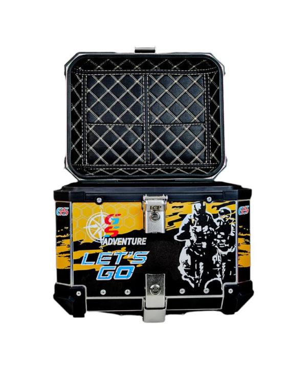 LGP GS Moto Adv 45 Litres Yellow With Black Touring Top Box With Graphics Premium-LGP11249 LGP
