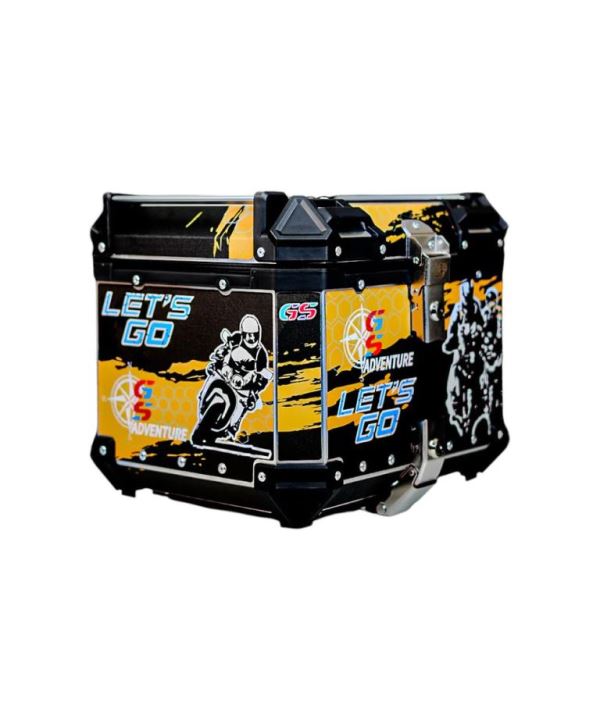 LGP GS Moto Adv 45 Litres Yellow With Black Touring Top Box With Graphics Premium-LGP11249 LGP