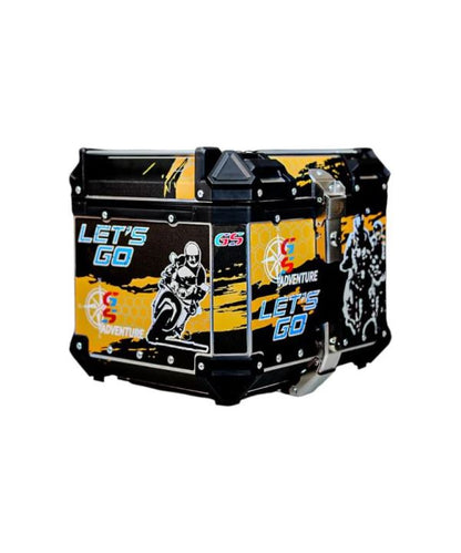 LGP GS Moto Adv 45 Litres Yellow With Black Touring Top Box With Graphics Premium-LGP11249 LGP