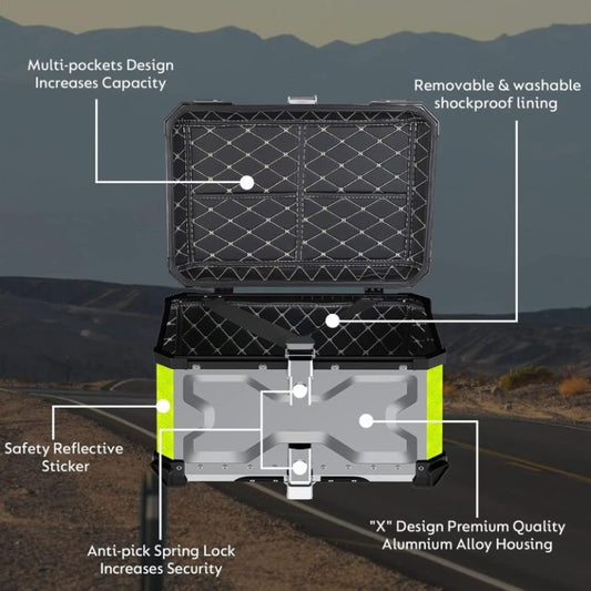 LGP Heavyduty Top Box 65L X type Premium Aluminium – Universal
