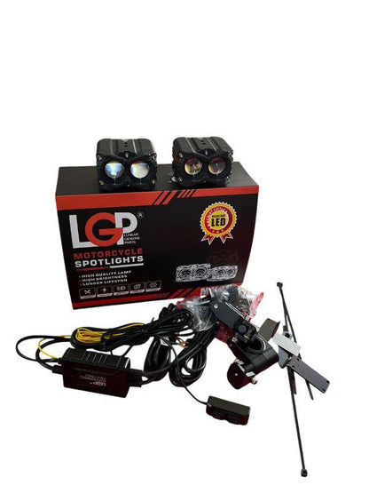 LGP Mk05 Spotlight Ip67 Waterproof Auxiliary Lights With With Harness Compatible For All Motorcycles And Cars-Premium-LGP11127 LGP