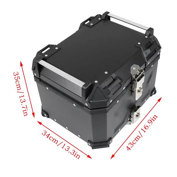 LGP Premium X Aluminium Top Box 45l-Black( Compatible For All Motorcycle )-LGP1130 LGP