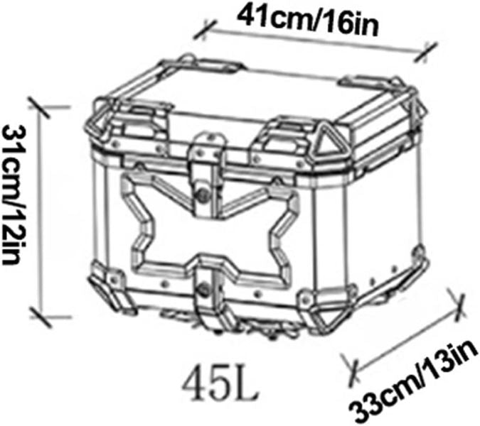 LGP Rainbow Large Capacity Aluminium Top Box 45 Ltrs (fits All Motorcycle) – Color Plating Premium Top Box-LGP11213 LGP