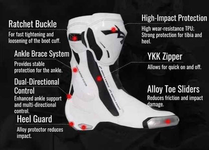 Mocha Knight Professional Racing Boots - Black Mocha Knight