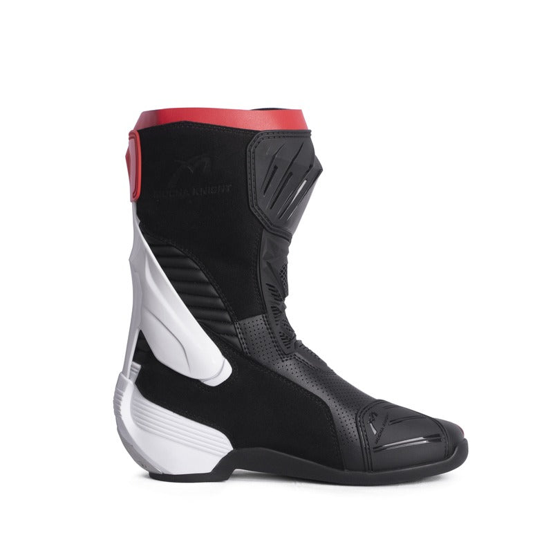 Mocha Knight Professional Racing Boots - Black White Red Mocha Knight