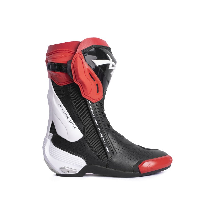 Mocha Knight Professional Racing Boots - Black White Red Mocha Knight