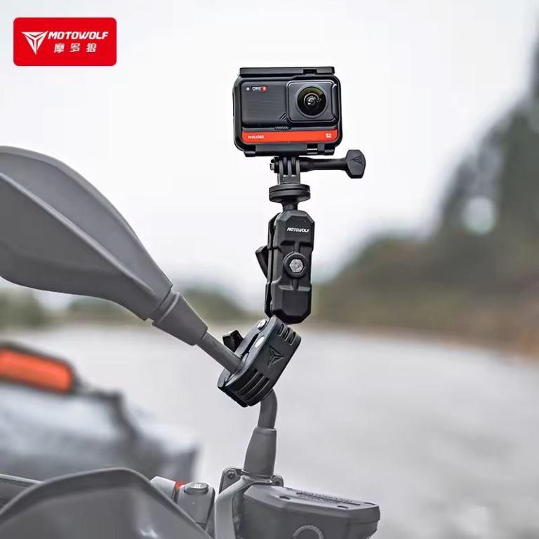 Motowolf Flexible Clamp Sport Camera Holder For Go-pro Record Camera Bracket Motorcycle Cam Holder (MDL 3532) (mirror seat) Motowolf