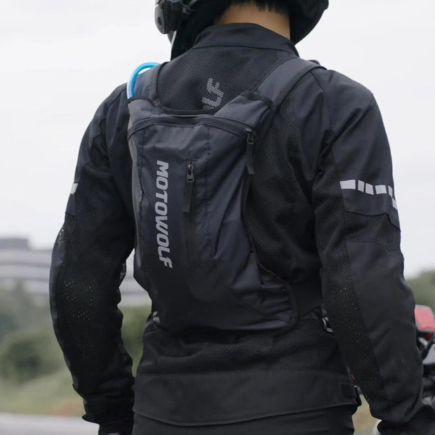 Motowolf MB7 Hydration Backpack with 2L Water Bladder - Black Motowolf