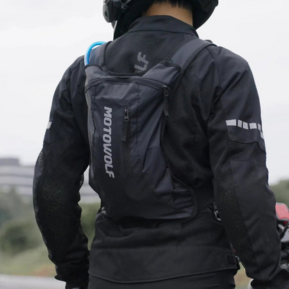 Motowolf MB7 Hydration Backpack with 2L Water Bladder - Black Motowolf