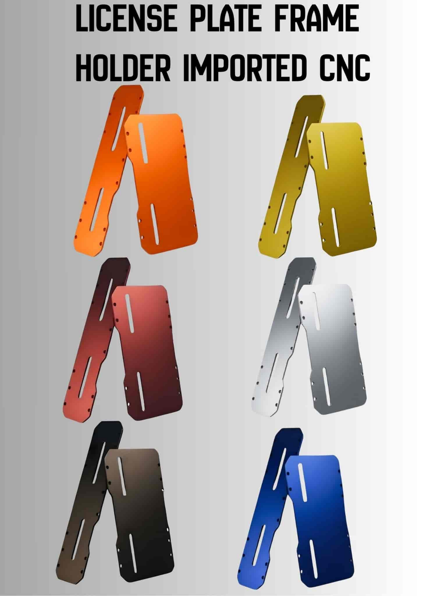 Premium Universal CNC Aluminum Motorcycle License Plate Holder / Frame - Anodized Finish (SILVER) Imported