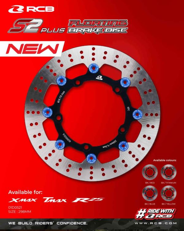 RCB-Alloy Floating Brake Disc S2+ Series For Yamaha Yzf R3-01D0521 (Black Blue) RCB