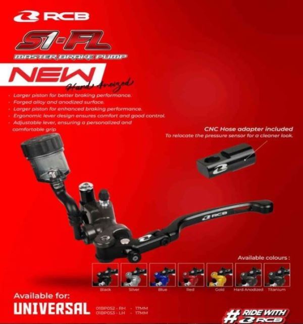 RCB-Forged Master Brake Pump S1-FL Lh 17mm-01B053T (Titanium) RCB