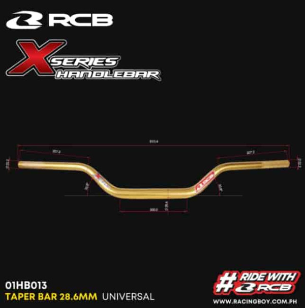 RCB-Handle Bar Taper 28.6mm X Series low-01HB013 (Gold) RCB