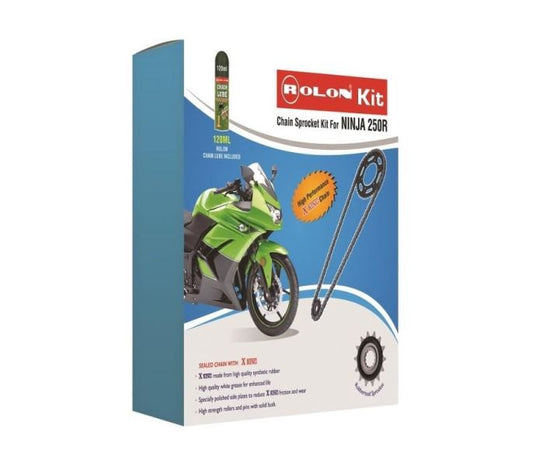 Rolon Chain and Sprocket kit for NINJA 250R – KIT HPXR 184 Rolon Chain Sprockets