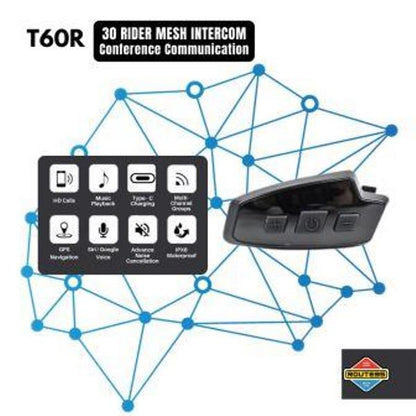 Route95-T60r Mesh Hd Universal Intercom For Helmet Route95