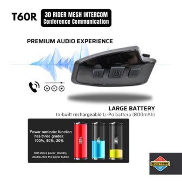 Route95-T60r Mesh Hd Universal Intercom For Helmet Route95