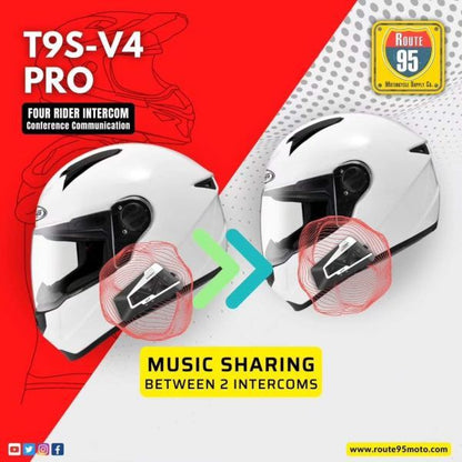 Route95-T9S V4 Pro Bluetooth Intercom Route95