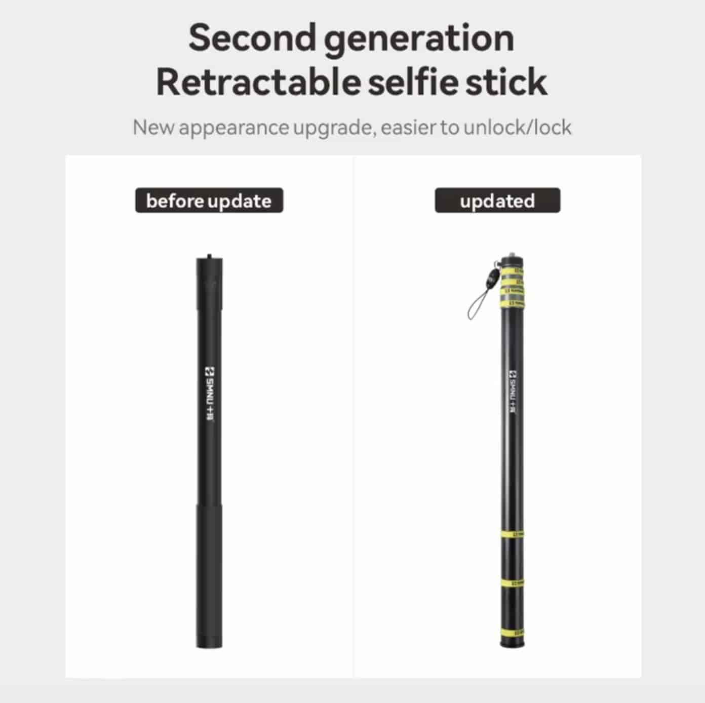 SMNU OEM Adjustable Strong Stability Bike Selfie Stick Long Selfie Stick Holder for Motorcycle (WITH ANTI THEFT LOCK) Imported