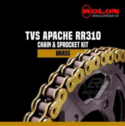 TVS Apache RR 310 Rolon Brass chain sprocket kit NXRC 320 Rolon Chain Sprockets