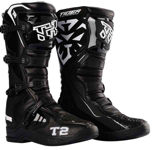 Tiger Racing-MTR T2 Motocross Offroad Boots (Black) Tiger Racing