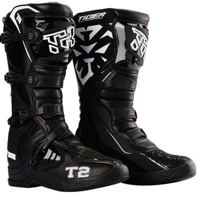 Tiger Racing-MTR T2 Motocross Offroad Boots (Black) Tiger Racing