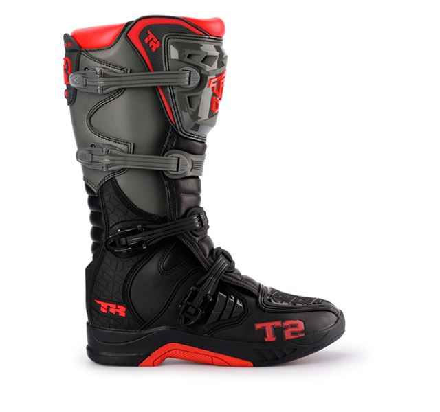 Tiger Racing-MTR T2 Motocross Offroad Boots (Grey Red) Tiger Racing