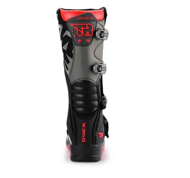 Tiger Racing-MTR T2 Motocross Offroad Boots (Grey Red) Tiger Racing