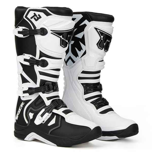 Tiger Racing-MTR T3 Motocross Boots White Black Tiger Racing