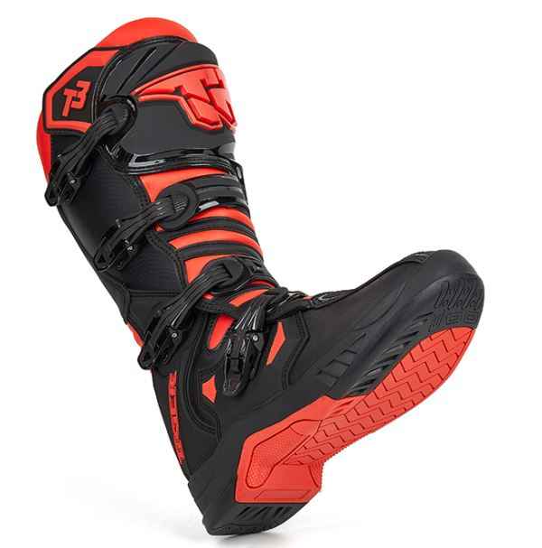 Tiger Racing-MTR T3 Motocross Boots (Black Red) Tiger Racing