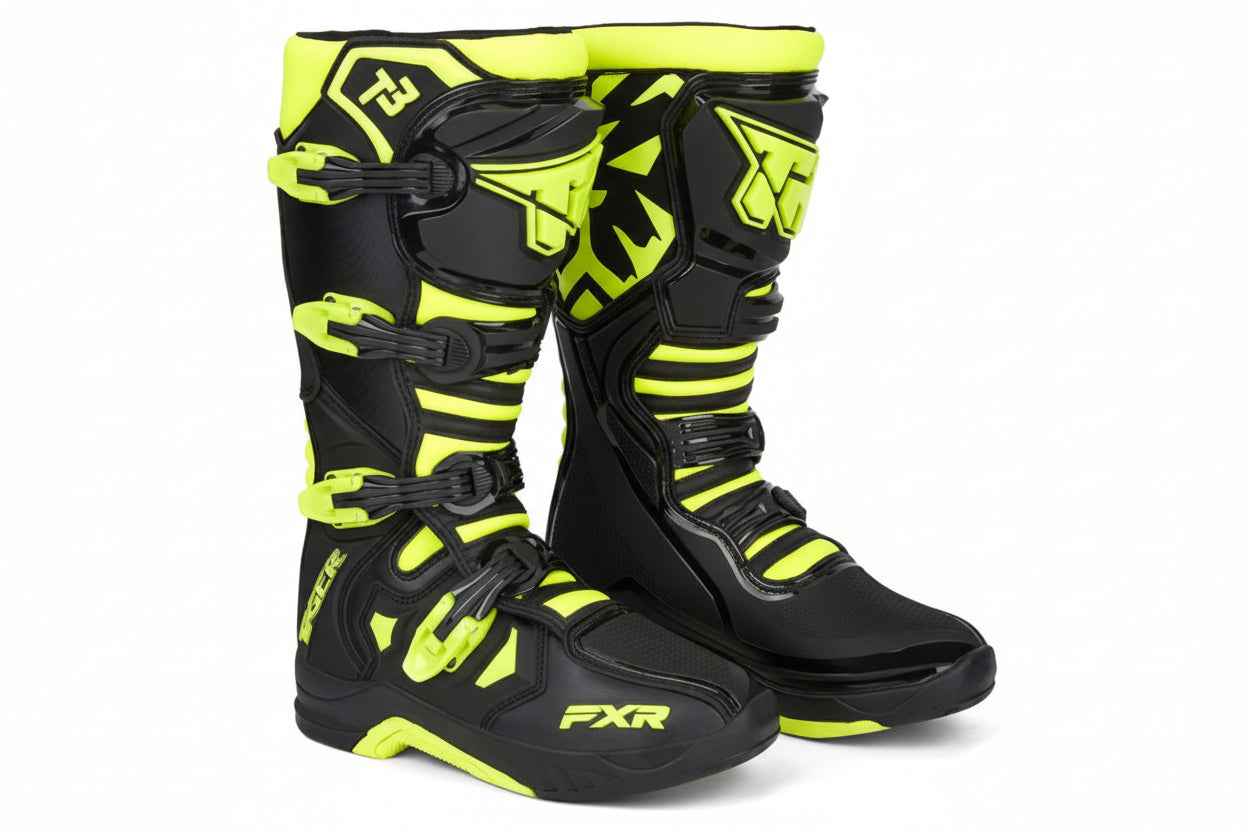Tiger Racing-MTR T3 Offroad MX Boots (Black Neon Green) Tiger Racing