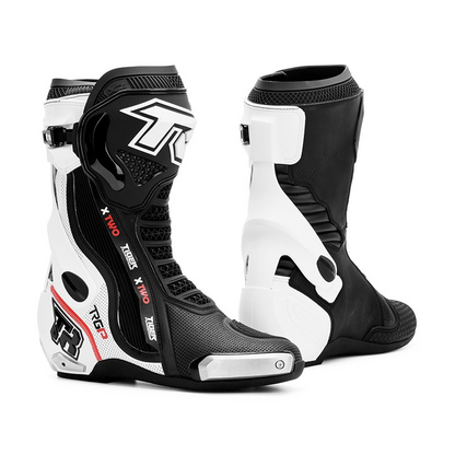 Tiger Racing X2 Racing Boots - Black/White Tiger Racing
