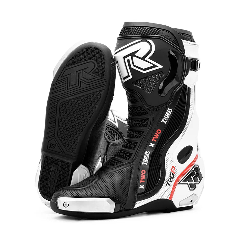Tiger Racing X2 Racing Boots - Black/White Tiger Racing