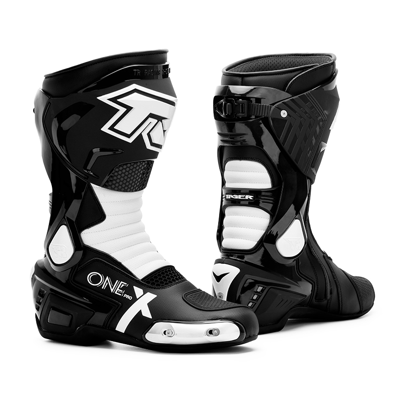 Tiger Racing X One Pro Boots - Black White Tiger Racing