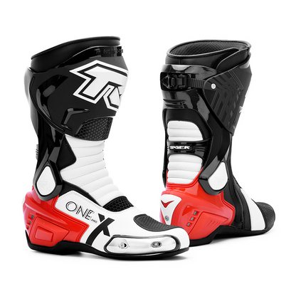 Tiger Racing X One Pro Boots - Red White Tiger Racing