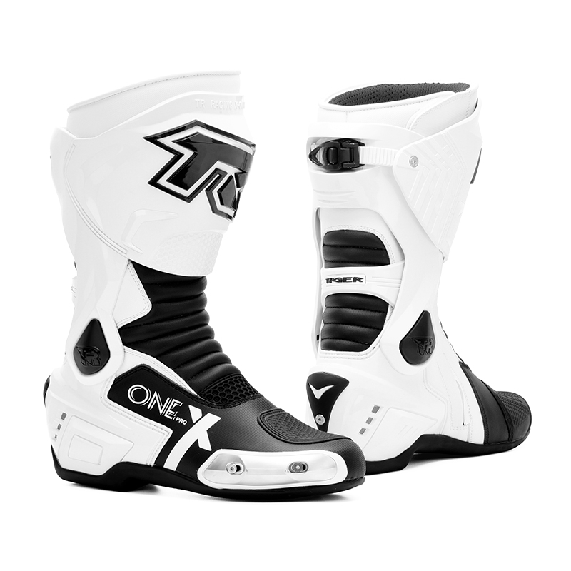 Tiger Racing X One Pro Boots - White Black Tiger Racing