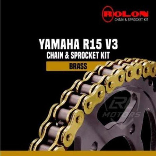 Yamaha R15 V3 Rolon Brass chain sprocket kit NARCF326 Rolon Chain Sprockets
